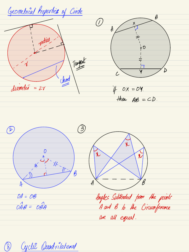 Geometrical Properties of Circles | PDF | Circle | Classical Geometry