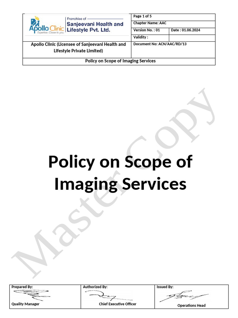 Imaging Services Policy Overview | PDF | Medical Imaging | Radiology