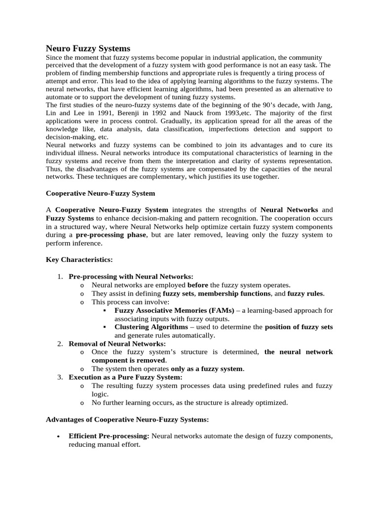 Neuro Fuzzy System | PDF | Fuzzy Logic | System