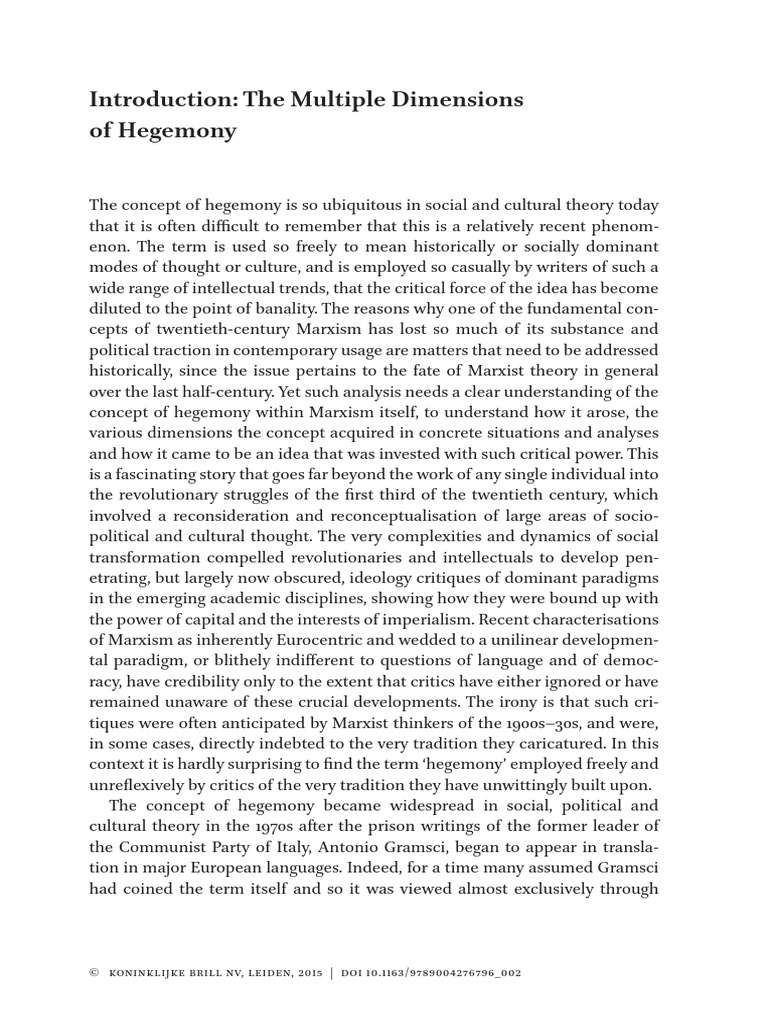 Understanding Hegemony in Marxism | PDF | Antonio Gramsci | Marxism