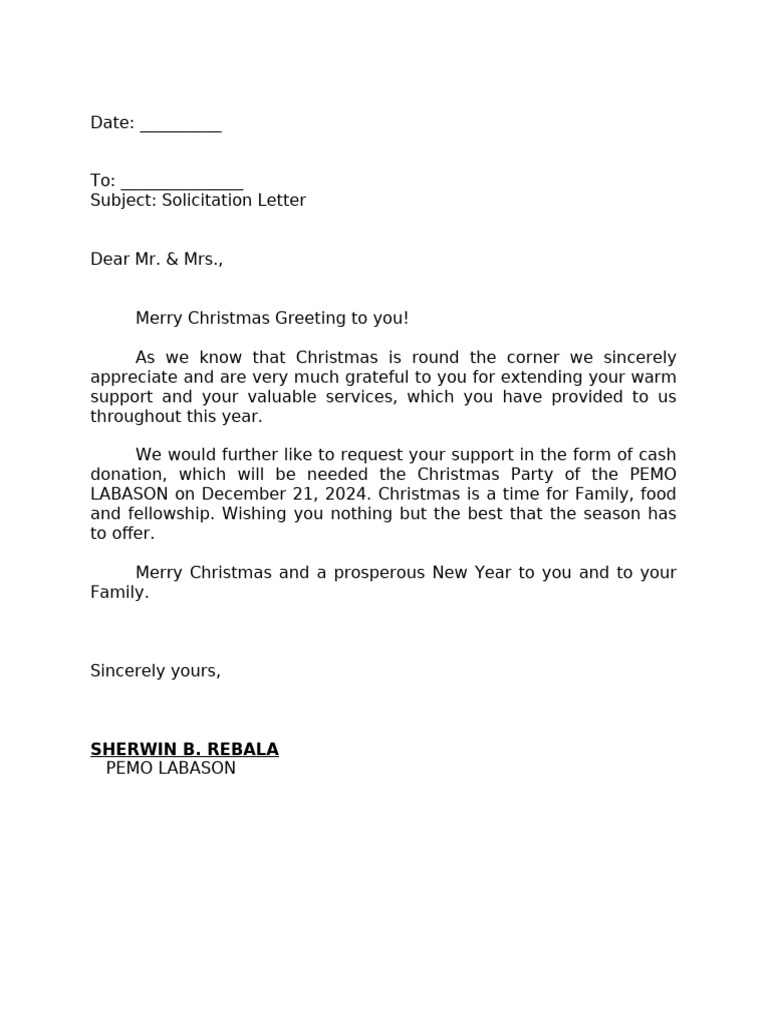 Solicitation Letter | PDF