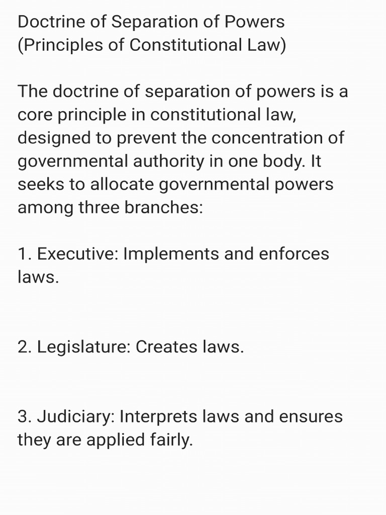 Doctrine of Separation of Powers | PDF