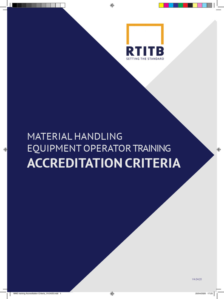 MHE Operator Training Accreditation Guide | PDF | Forklift | Audit