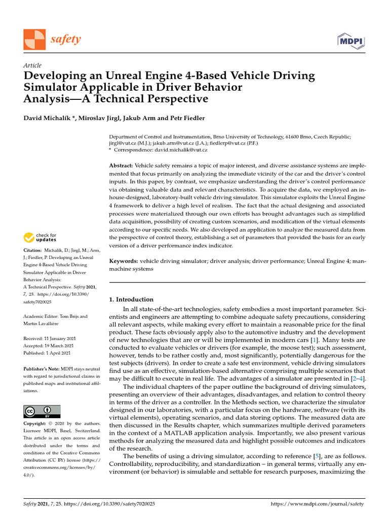 Developing An Unreal Engine 4-Based Vehicle Drivin | PDF | Simulation ...