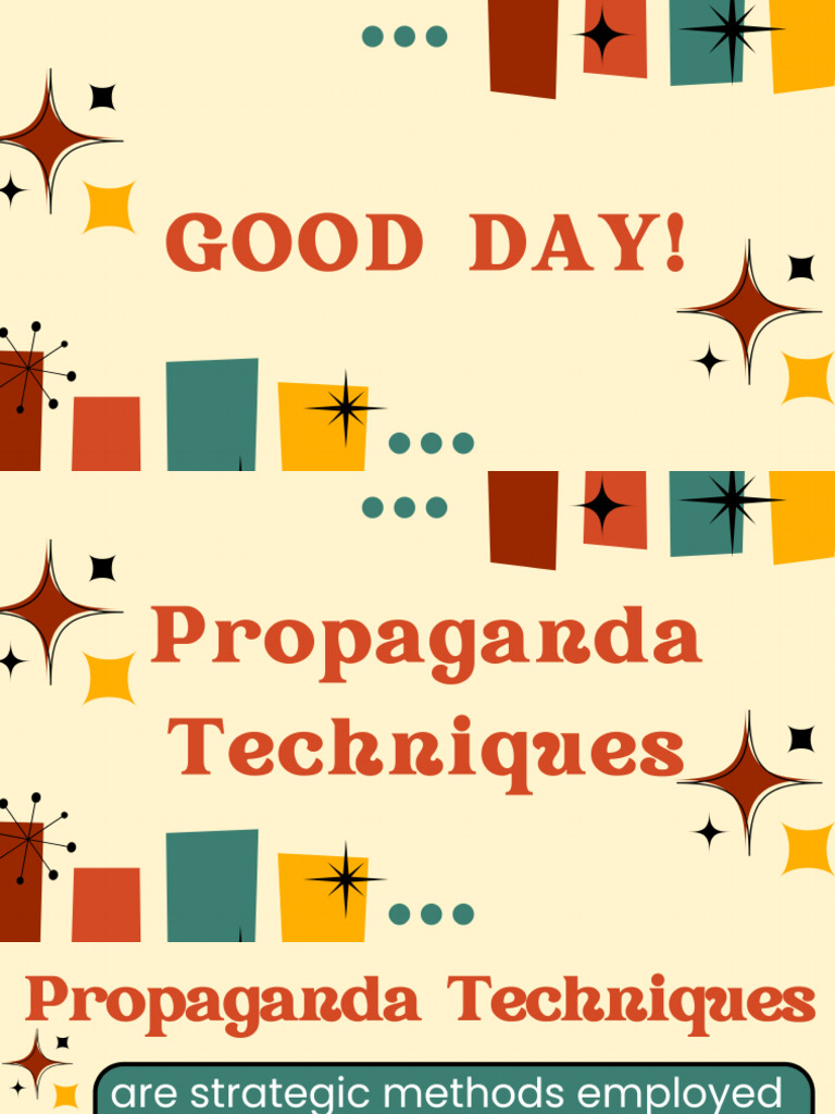Propaganda Techniques (G7-ENGLISH) | PDF