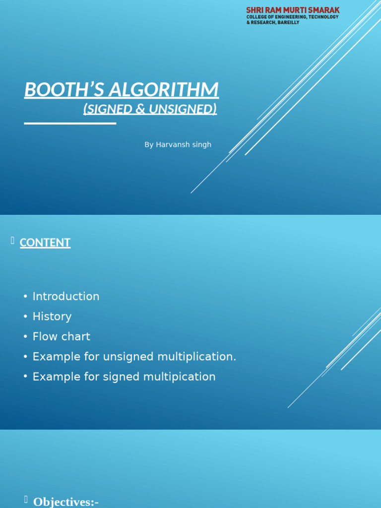 Booth’s algorithm ppt for seminar | PDF
