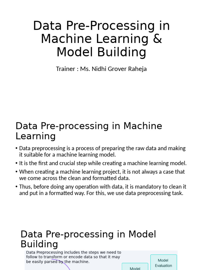 L1_Data Pre-processing & Steps of Building a Model (1) | PDF ...