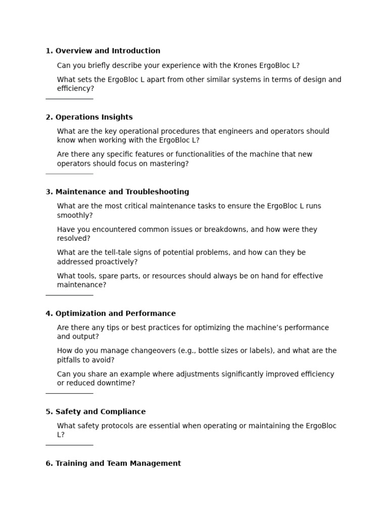 Krones ErgoBloc L: Operations & Maintenance Guide | PDF