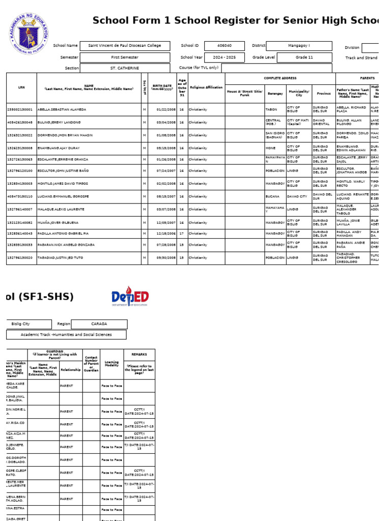 School Form 1 Sf 1 3 Pdf
