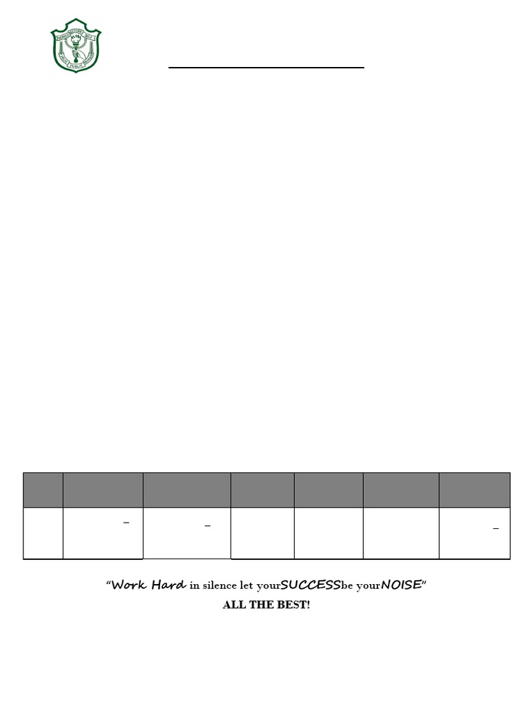 Exam Instructions for Delhi Public School | PDF