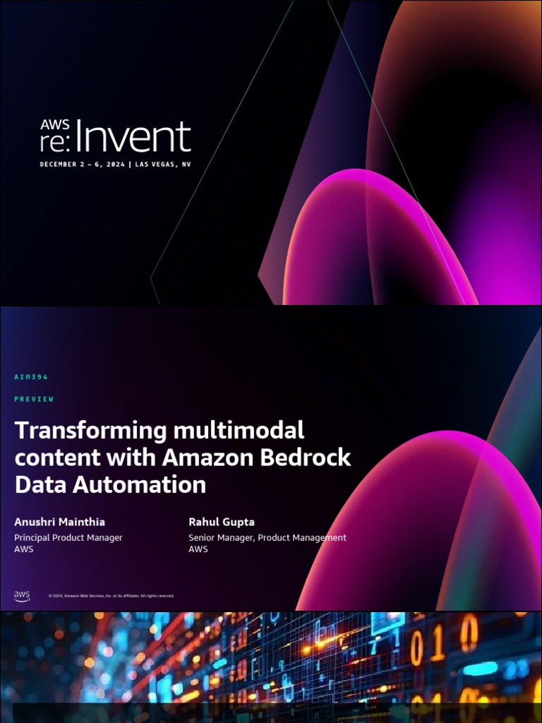 Amazon Bedrock Data Automation Overview | PDF | Amazon Web Services ...