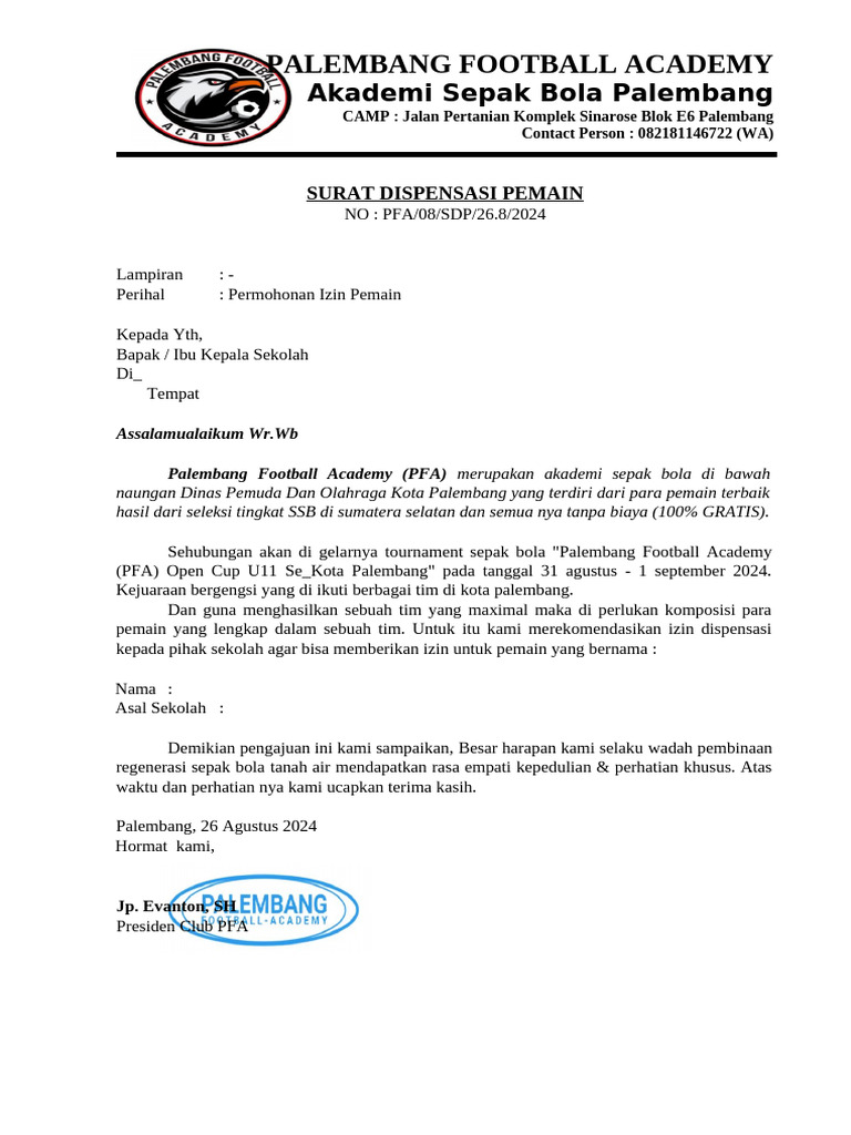 Dispensasi PFA | PDF