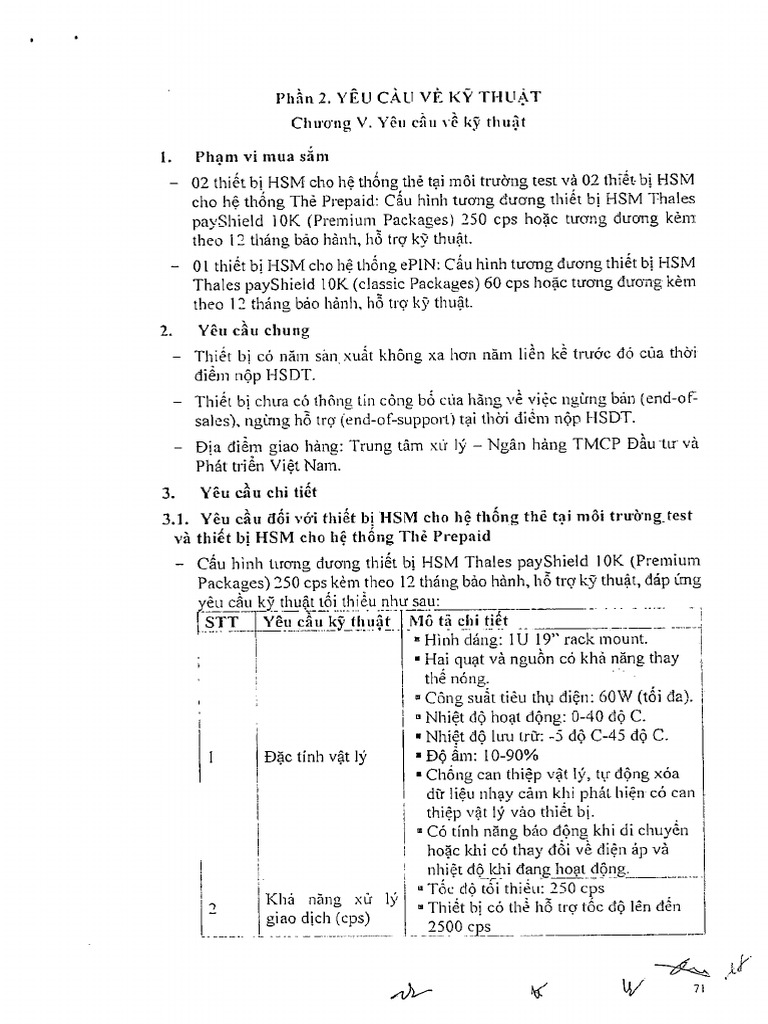 Chuong V - Yeu Cau Ky Thuat Chi Tiet | PDF