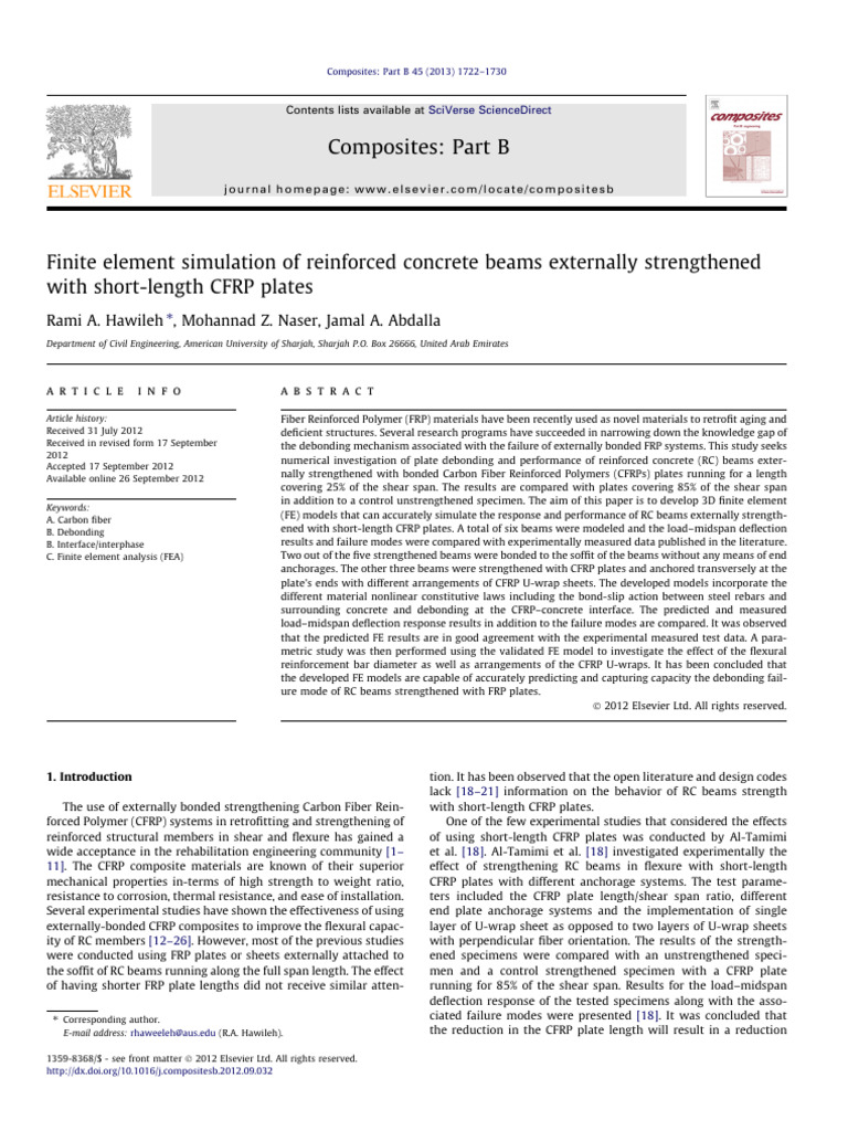 CFRP Strengthening of RC Beams FEA Study | PDF | Strength Of Materials ...
