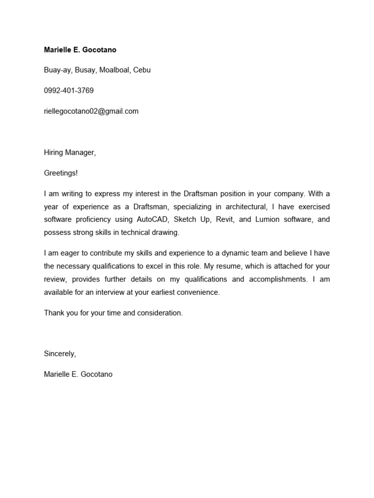 Application Letter | PDF