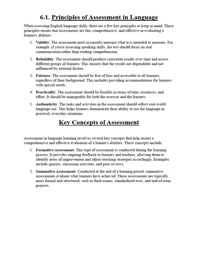 6.1 (Principles and Concepts of Assessment) | PDF | Educational ...