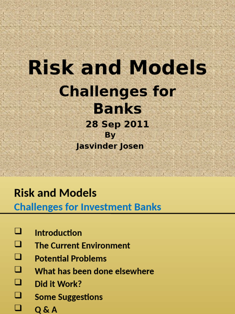 Investment Banks: Risk Management Challenges | PDF | Greeks (Finance ...