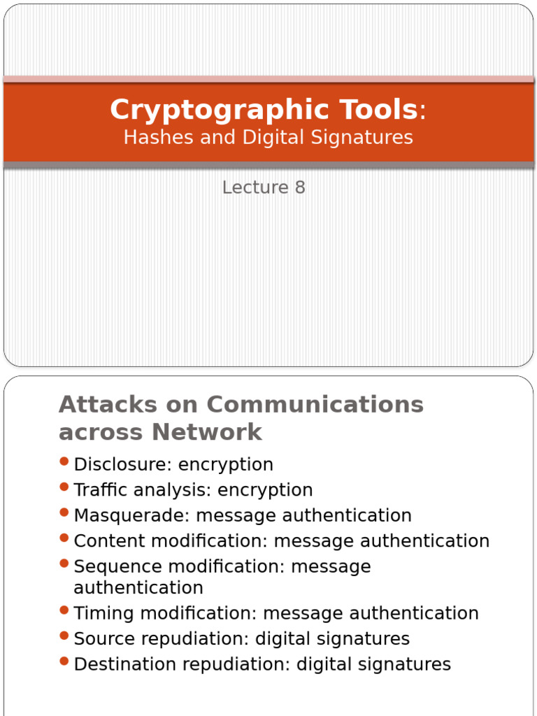 Cryptographic Tools: Hashes & Signatures | PDF | Public Key ...