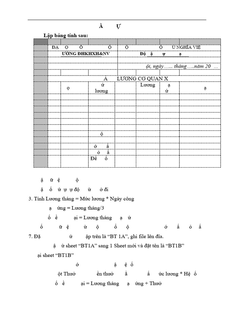 Bai Tap Excel | PDF