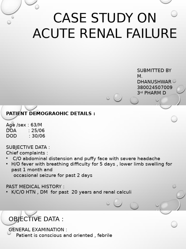 Acute Renal Failure Case Study Analysis | PDF