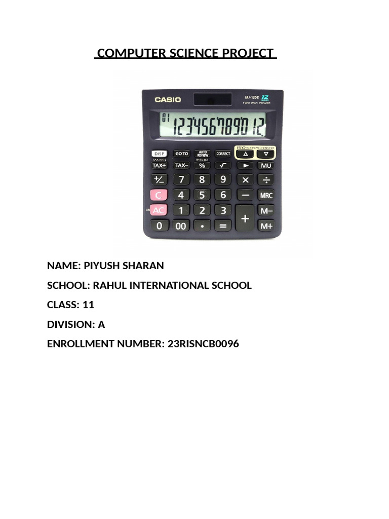 Simple Python Calculator Project | PDF | Control Flow | Python ...