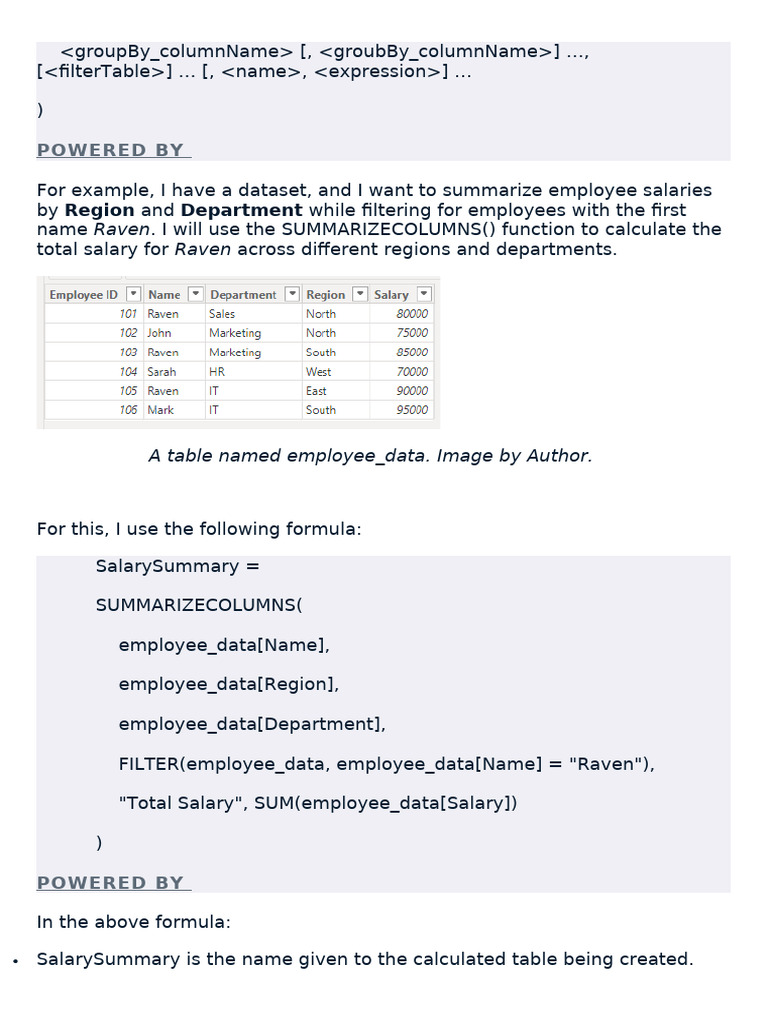 Summarizing Data with DAX Functions | PDF