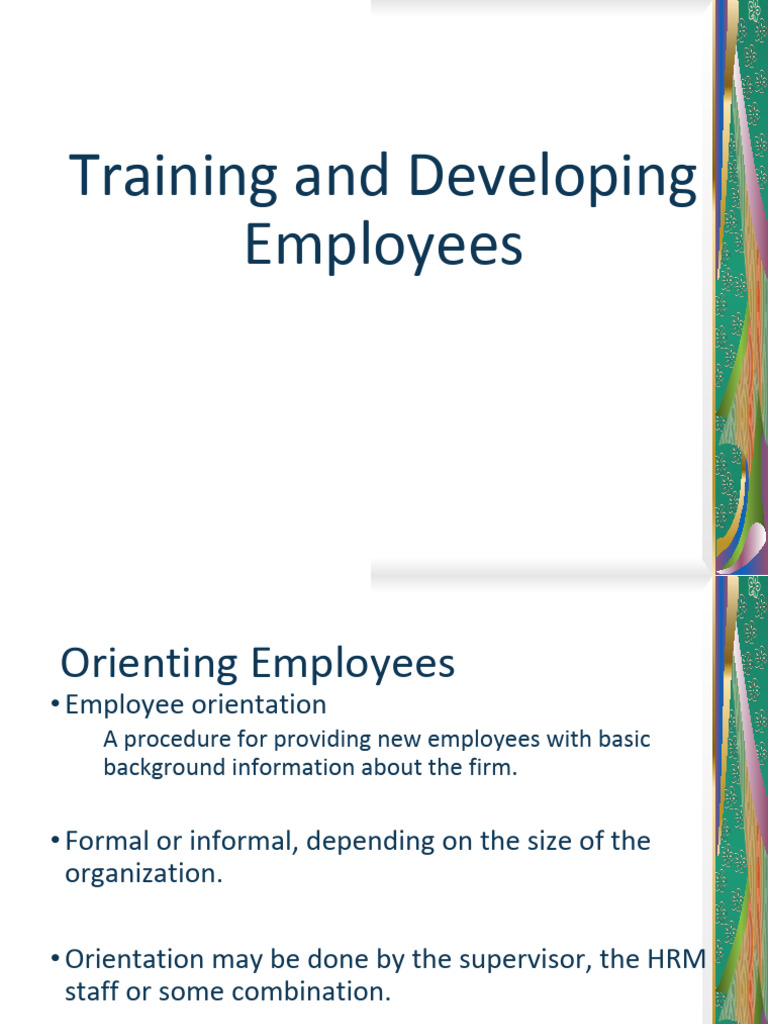 Training and Developing Employees | PDF | Employment | Performance ...
