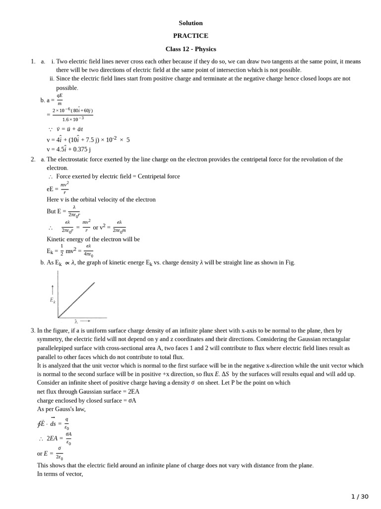 Solution 1805803 Pdf Electric Field Mechanics