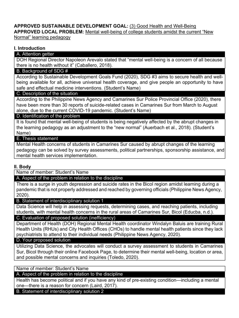 Sample Problem-Solution-Evaluation Essay Outline | PDF | Mental Health ...