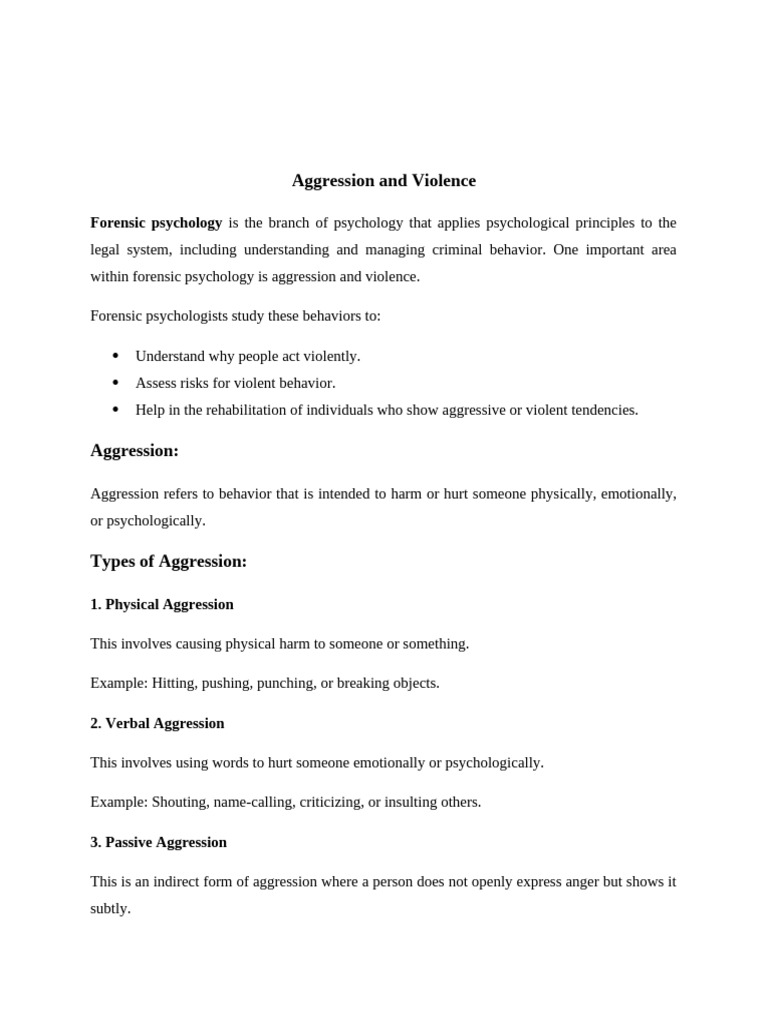 Aggression and Violence | PDF | Aggression | Violence