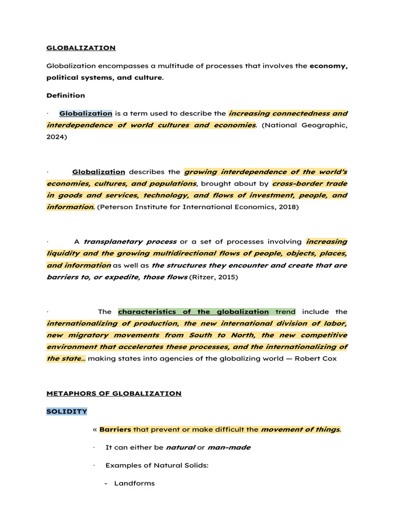 Understanding Globalization Dynamics | PDF | Human Migration ...