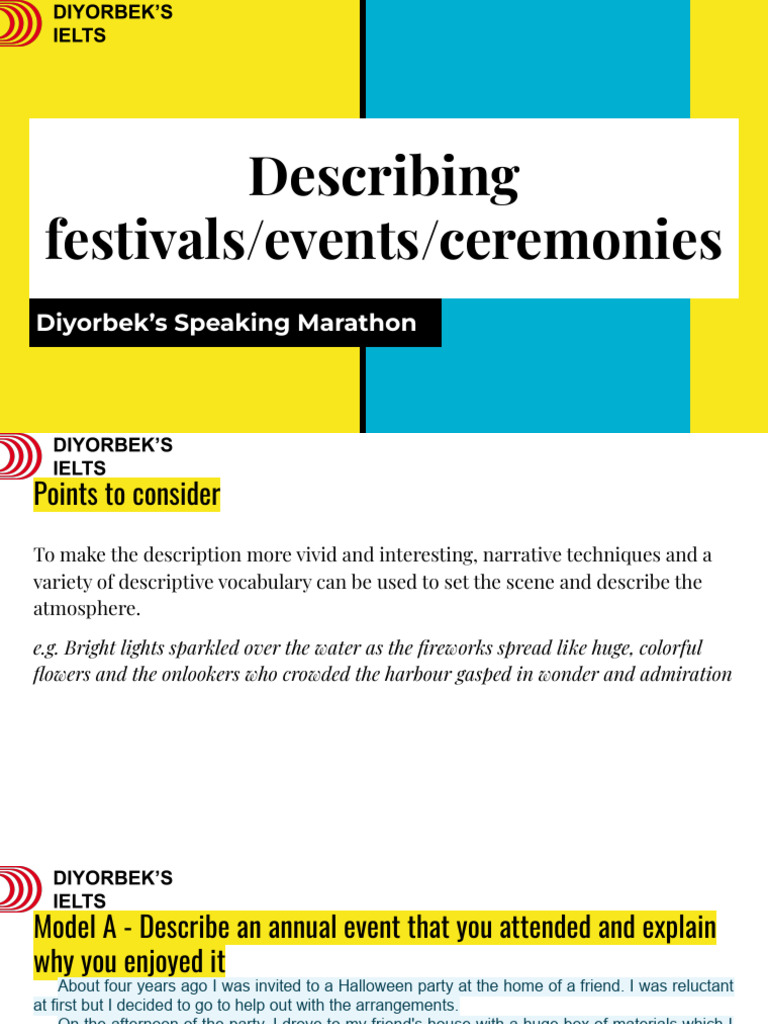 Describing Festivals - Events - Ceremonies | PDF | Halloween | Trick Or ...
