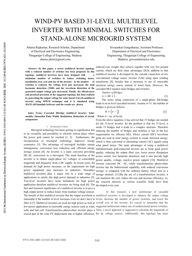 31-Level Multilevel Inverter Design | PDF | Power Inverter ...