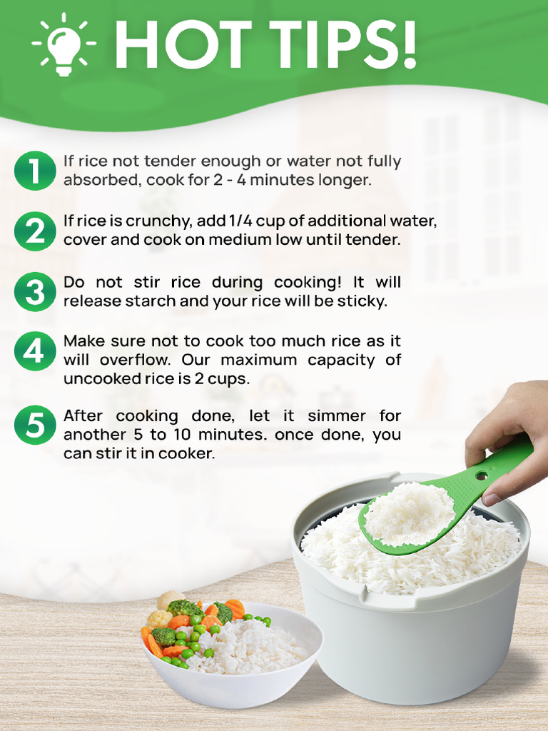 Tips For Microwave Rice Cooker | PDF
