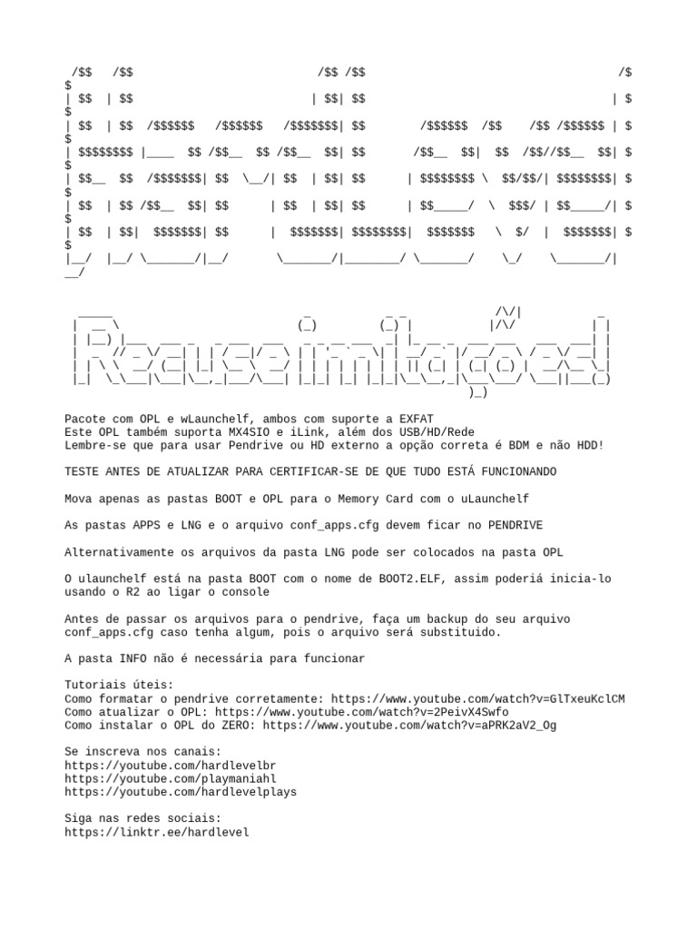 Configuração do OPL com uLaunchelf | PDF