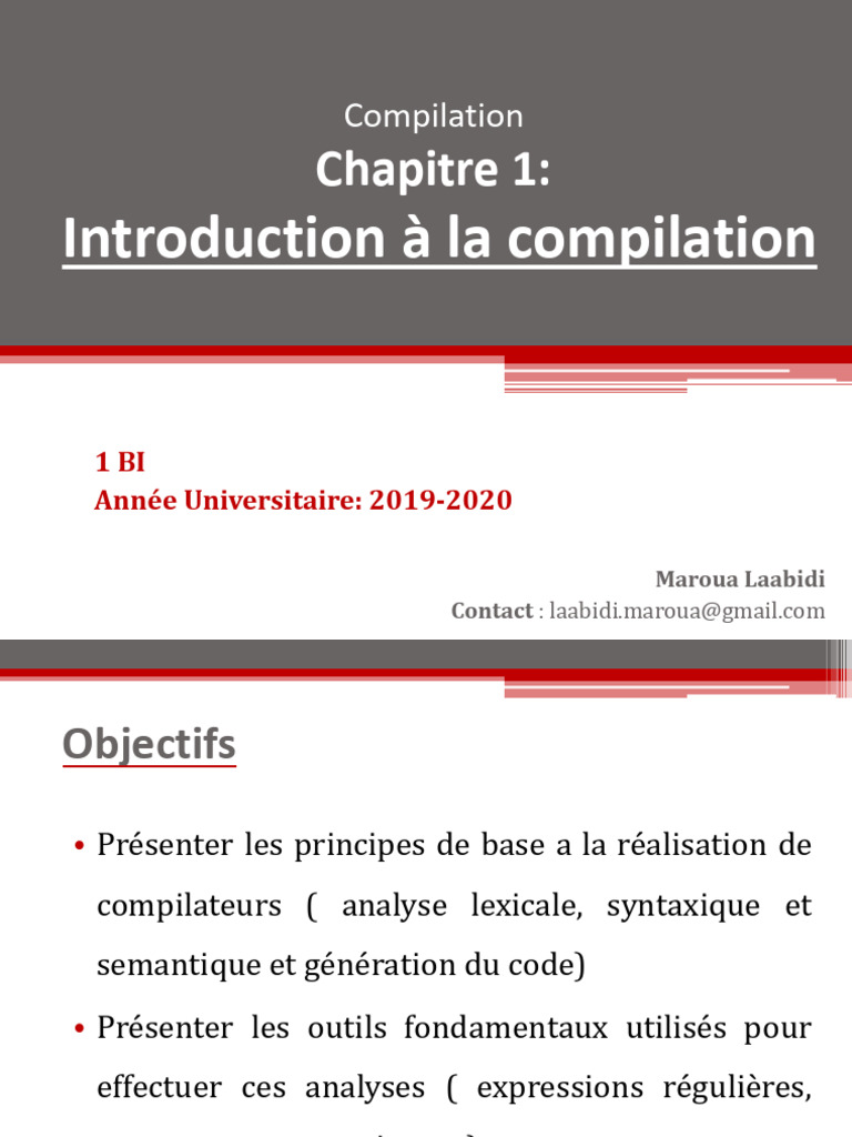 Introduction à la Compilation et Outils | PDF | Compilateur | Informatique