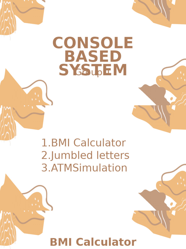 BMI, Jumbled Letters, ATM Simulator | PDF | Body Mass Index | Human ...