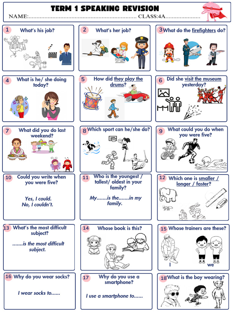 Term 1 Speaking Revision | PDF