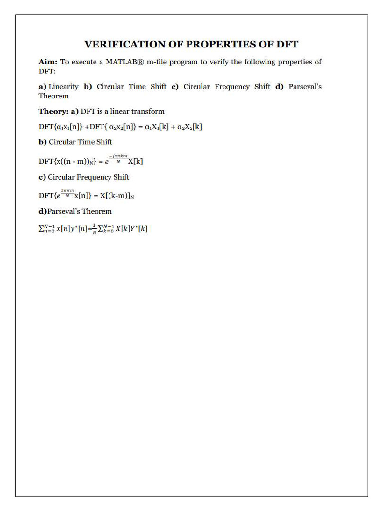 DSP Lab PDF | PDF | Discrete Fourier Transform | Convolution