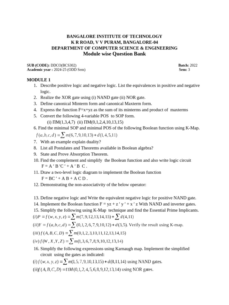 MODULE - Wise Question - 2023-DD-CO | PDF | Computer Hardware ...