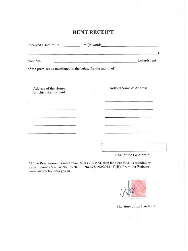001.rent Receipt - April | PDF