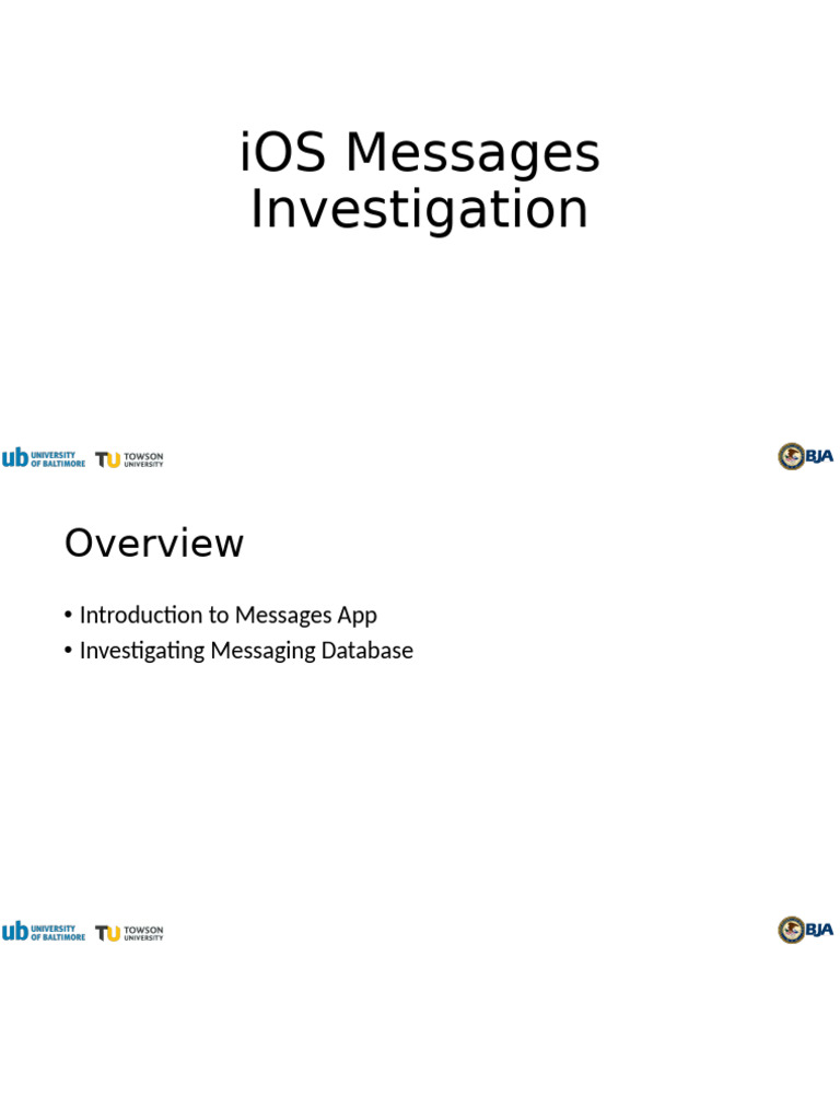 iOS Messages Database Investigation Guide | PDF | Ios | Mobile Computers