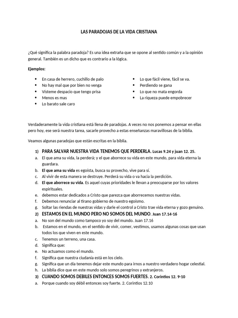 Las Paradojas de La Vida Cristiana | PDF | Cristo (título) | Dios