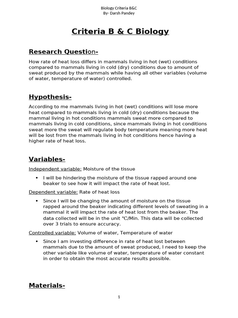 Criteria B | PDF