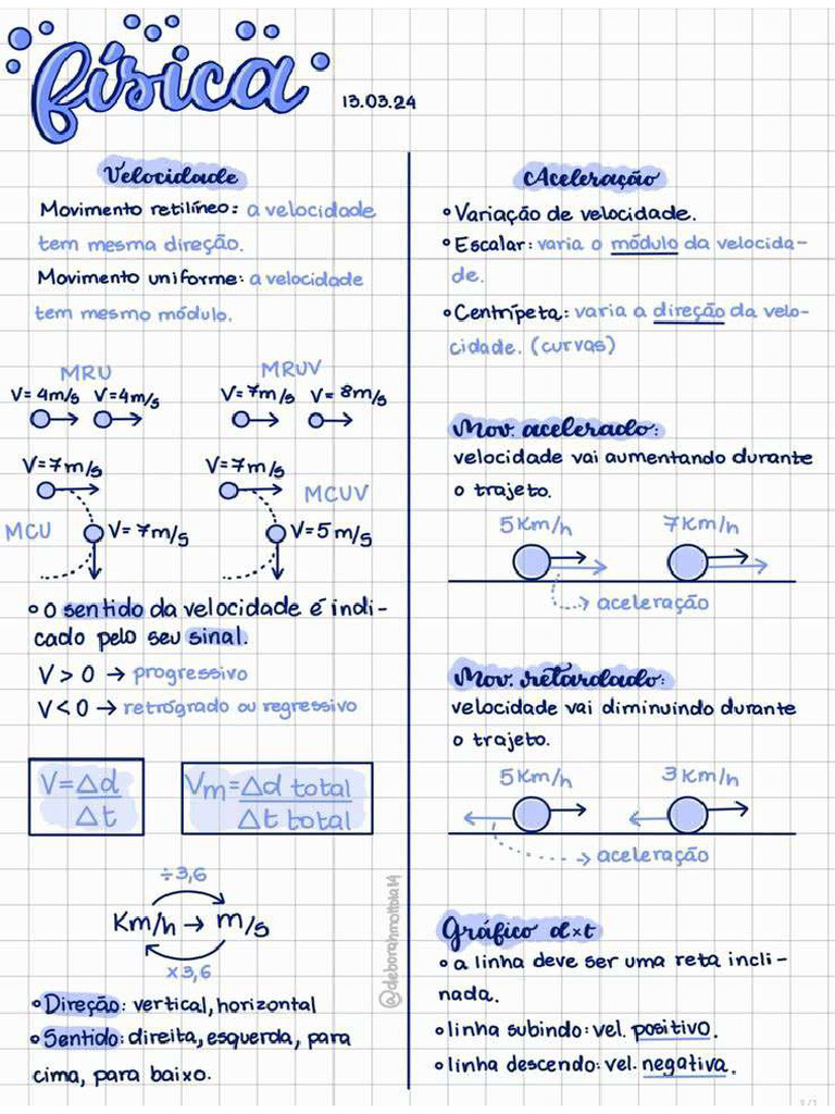 Fisica - Velocidade e Aceleração | PDF