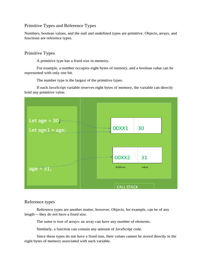 Primitive Types and Reference Types | PDF