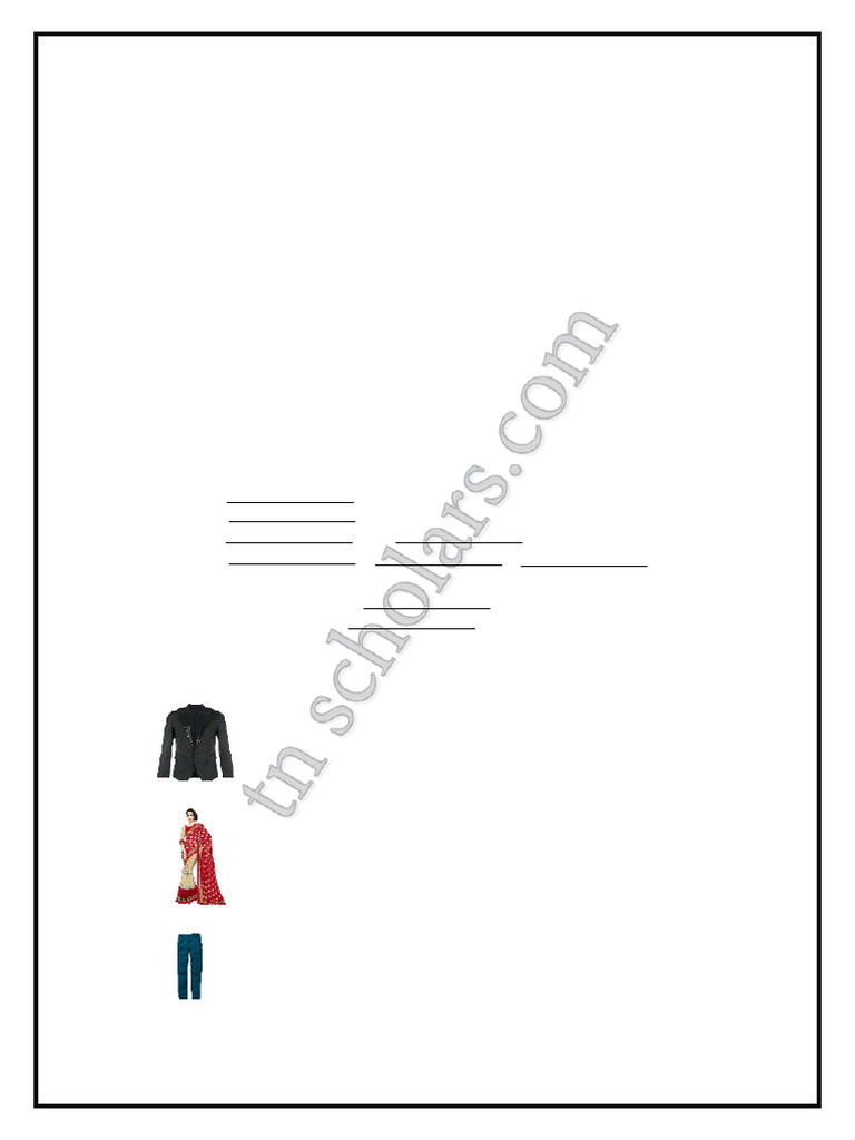 Clothes We Wear Class 1 Worksheet Pdf Fashion Softlines Retail
