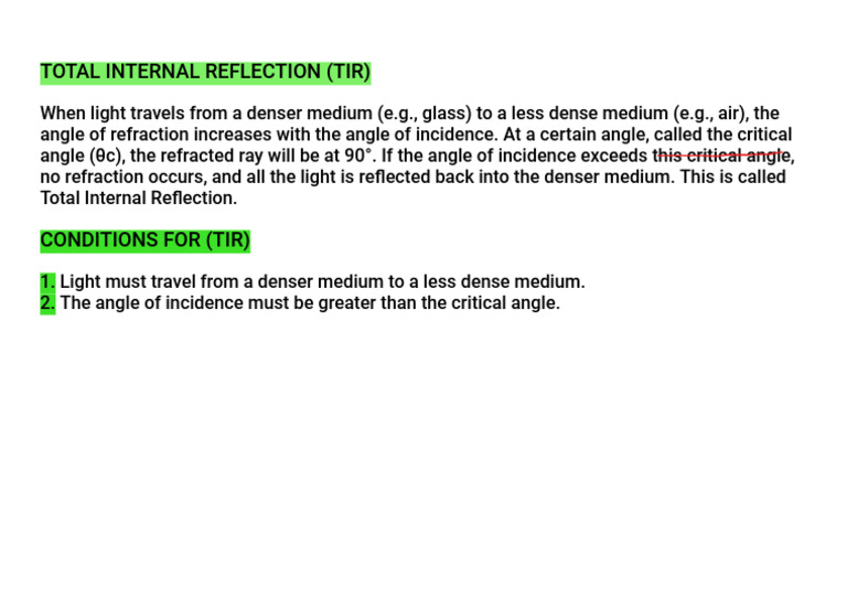 Understanding Total Internal Reflection | PDF