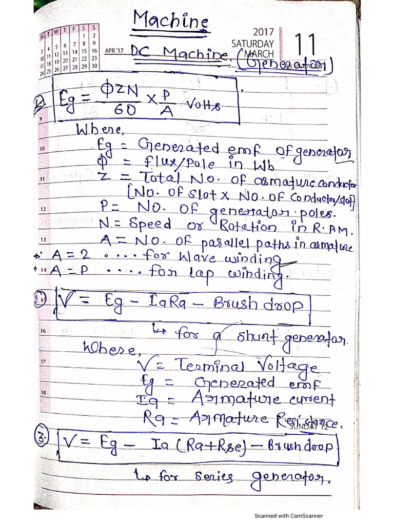 Electrical Machine Formule Sheet - Technical Kranti | PDF