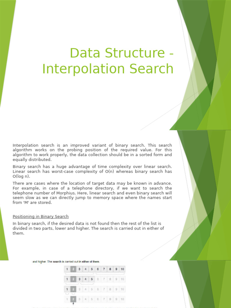 Interpolation Search Algorithm Explained | PDF | Algorithms And Data ...